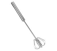 ANKROYU Batteur à œufs en acier inoxydable, mélangeur à œufs semi-automatique, Fouet à œufs antirouille, mélangeur à œufs léger, mousseur à lait pour ustensiles de cuisine (B (taille moyenne))