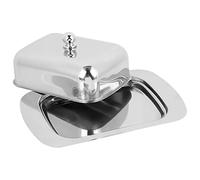 ANKROYU Beurrier Avec Couvercle Et Poignée, Plat à Fromage Au Beurre En Acier Inoxydable, Bac à Dessert, Boîte De Rangement Rectangulaire Pour Stockage Des Aliments Pour Cuisine Domestique