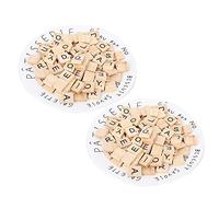ANKROYU Blocs de Puzzle en Bois avec Chiffres et Alphabet, Jouets éducatifs d'apprentissage pour Les Tout-Petits d'âge préscolaire, matériau en Bois Naturel, 2 Ensembles de 100 Let (Lettres