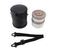 ANKROYU Bocal alimentaire isolé professionnel, capacité de 1,4 l, en acier inoxydable 304, double couche, boîte à déjeuner sous vide étanche avec sangle pour le travail et les voya (Noire)