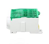 ANKROYU Boîte de jonction 690 V 250 A, boîte de distribution unipolaire en laiton, boîte de distribution sur rail DIN ignifuge PA66 pour boîtes électriques (Green)
