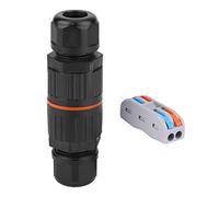 ANKROYU Boîte de jonction électrique IP68, bornier à connexion rapide extérieur avec boîtier en nylon ignifuge pour alimentation électrique, réseau d'éclairage, options à 2 broches (Equipé d'un