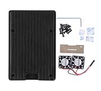 ANKROYU Boîtier métallique en Alliage d'aluminium 4B, avec Double Ventilateurs de Refroidissement, Couvercle de Protection Contre la Dissipation Thermique pour Carte mère 4B, Coque