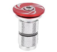 ANKROYU Bouchon de Compression pour Casque de vélo, Alliage d'aluminium de qualité supérieure, Acier Inoxydable, Capuchon supérieur de Fourche, Extension pour VTT, Accessoires de c (Noir) (Rouge)