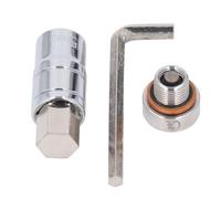 ANKROYU Bouchon de vidange d' de voiture en acier inoxydable Vis M14x1 Bouchon de carter d' de 25 mm avec tête allongée et clé pour la vidange et l'entretien du moteur automobile