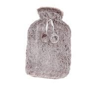 ANKROYU Bouillotte 2000 ml en caoutchouc haute densité avec housse en peluche pour soulager la douleur, soulager les douleurs musculaires, soulager les douleurs à domicile, soulage (Rose et blanc)