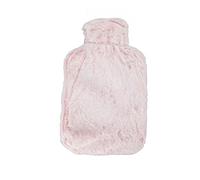 ANKROYU Bouillotte 2000 ml en caoutchouc haute densité avec housse en peluche pour soulager la douleur, soulager les douleurs musculaires, soulager les douleurs à domicile, soulage (Rose et blanc)