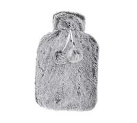 ANKROYU Bouillotte 2000 ml en caoutchouc haute densité avec housse en peluche pour soulager la douleur, soulager les douleurs musculaires, soulager les douleurs à domicile, soulage (Rose et blanc)