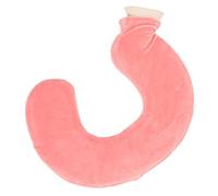 ANKROYU Bouillotte en forme de U avec couvercle amovible en caoutchouc souple pour soulager le cou et les épaules, isolation chaude, capacité de 1L (Chaise Rouge)