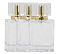ANKROYU Bouteille De Parfum En Verre Rechargeable, Atomiseur En Verre Liquide Transparent De Bouteille De Parfum En Verre Rechargeable De 50 Ml(or)