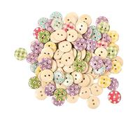 ANKROYU Boutons en bois 500 pièces boutons de couture en bois de poirier rustique naturel pour bricolage artisanat décorations de vêtements et projets faits à la main (Point à carreaux 15 mm / 0,59