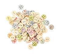 ANKROYU Boutons en bois 500 pièces boutons de couture en bois de poirier rustique naturel pour bricolage artisanat décorations de vêtements et projets faits à la main (Plaid classique 15 mm / 0,59