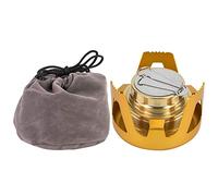 ANKROYU Brûler spiritueux de poêle à alcool extérieur ultra léger portable mini cuivre cuivre en aluminium en alliage de carburant en alliage pour le camping randonnée pique-nique (Or)