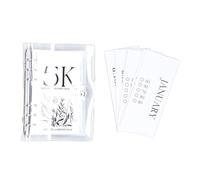 ANKROYU Budget Livre de défis d'épargne en PVC souple transparent au format A5 à 6 trous avec cartes d'enregistrement d'argent pour le budget familial et la planification financièr (5k)