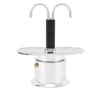 ANKROYU Cafetière à double tête Mini cafetière en alliage d'aluminium de style italien Conception à double tube pour une utilisation à domicile et au bureau par les amateurs de caf (Base ronde)