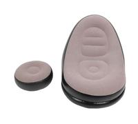 ANKROYU Canapé Gonflable élégant, Simple, Doux, floqué, Chaise Longue Gonflable avec Repose-Pieds pour Salon, Voyage en Plein air, Camping, Pique-Nique, PVC, Confortable, Portable, (Café)