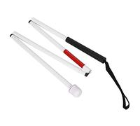 ANKROYU Canne Pliante Blanche, Canne Pliante pour Personnes aveugles, Canne en Alliage d'aluminium à 4 Sections légère, bâtons de Canne en Hauteur 127cm