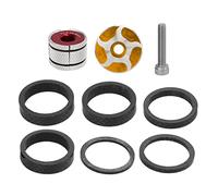 ANKROYU CANSUCC Premium Bicycle Casque Entretoise Kit En Alliage D'aluminium Tige Top Cap Casque Expander Plug Set pour 28.6mm Fourche Tige Route De Montagne À Engrenages Fixe (Or)
