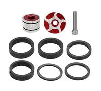 ANKROYU CANSUCC Premium Bicycle Casque Entretoise Kit En Alliage D'aluminium Tige Top Cap Casque Expander Plug Set pour 28.6mm Fourche Tige Route De Montagne À Engrenages Fixe (Rouge)