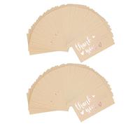 ANKROYU Cartes de remerciement en feuille d'or, 200 pièces, notes d'appréciation élégantes avec motif cœur, cartes en papier de qualité supérieure pour les magasins de détail profe