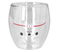 ANKROYU Cartoon Double Wall Mug 280ml Cute Mouse Design Heat Resistant High Borosilicate Glass Coffee Tea Cup Gift for Christmas Birthday Holiday Present (Réservoir transparent)
