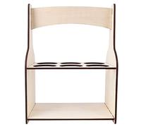 ANKROYU Casier à vin en Bois 6 Trous Porte-Bouteille de bière étagère Organisateur Distributeur de Rangement pour Bar Cuisine Maison Bois Massif Durable Gain de Place 28,2x17,8x17,