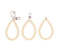 ANKROYU Chaîne de téléphone en perles, différents Styles, polissage fin à haute brillance, lanière de poignet en perles de 10mm avec boucle en métal pour la décoration, 3 pièces (Jaune)