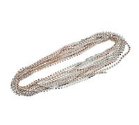 ANKROYU Chaîne en strass ronde brillante colorée, solide et durable, fabrication de bijoux pour robe de mariée, accessoires de décoration de boîte cadeau, alliage de verre, 4,5 m (champagne à fond