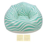 ANKROYU Chaise Gonflable en PVC avec Motif de Bande ondulée, Design Ergonomique, minimalisme, Pouf Gonflable, Portable, Confortable pour Une Utilisation intérieure et extérieure, s (Verte)