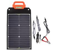 ANKROYU Chargeur solaire portable à panneau solaire monocristallin 50 W 18 V avec double charge rapide USB et poignée pour le camping, la randonnée, les voyages en plein air