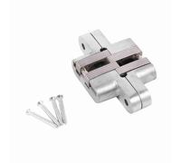 ANKROYU Charnières de porte pliantes invisibles en alliage de zinc, rotation à 180 degrés, charnières d'armoire dissimulées, antirouille, durables, charnières cachées en croix pour (94mm)