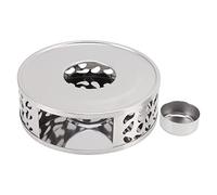 ANKROYU Chauffe-théière Haut de Gamme en Acier Inoxydable avec système de Ventilation ajouré, élégant Chauffe-Bougie pour la cérémonie du thé à la Maison, Accessoire de Cuisine Dur (Trou irrégulier)