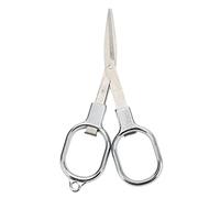 ANKROYU Ciseaux pliants portables en acier inoxydable des lames tranchantes conception compacte pour la broderie à couture artisanat de voyage en or argent 102x27 mm 1 pièce (Argent)