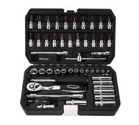 ANKROYU Clé à cliquet 1/4" Drive 72 dents, jeu d'outils de tournevis professionnel avec 53 accessoires, construction en acier au vanadium pour la réparation automobile et l'entreti