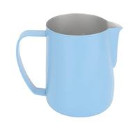 ANKROYU Coffee Latte Art Pitchers Professional Stainless Steel Milk Frothing Pitcher with Bevel Design 450ml Capacity for Baristas and Home Coffee Enthusiasts Durable and Ergonomic (Bleu clair)