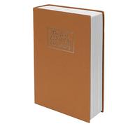 ANKROYU Coffre-fort de grande taille style dictionnaire en acier inoxydable avec serrure à combinaison pour pièces de monnaie, cartes, documents, bijoux, stockage de sécurité à dom (Café)