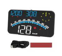 ANKROYU Compteur de vitesse numérique de voiture Écran LED HUD intelligent Alarme de vitesse haute définition Compteur de vitesse GPS multifonctionnel Universel 5V pour les voitures(Bleu)