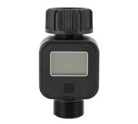 ANKROYU Compteur d'eau LCD avec grand écran, débitmètre d'eau extérieur avec connecteur fileté de 3/4 pouces pour tuyau d'arrosage, buse de pulvérisation, réservoir d'eau de campin
