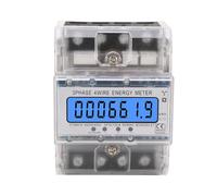 ANKROYU Compteur d'énergie 3 phases 4 fils écran LCD rétroéclairé Installation sur rail DIN 10-100A 230 400VAC Compteur d'électricité PC Coque ignifuge pour alimentation industriel