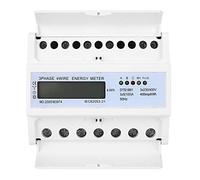 ANKROYU Compteur d'énergie numérique sur rail, 3 phases, 4 fils, écran LCD 7P, moniteur de consommation d'énergie portable avec support sur rail DIN pour systèmes électriques indus