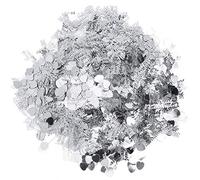 ANKROYU Confettis Just Married Décorations de mariage 100 g en forme de cœur romantique à paillettes pour la Saint-Valentin, anniversaire, fête, fête, décoration de table en PVC (Argent)