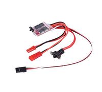 ANKROYU Contrôleur de vitesse électronique ESC brossé 20A avec frein, PCB de haute précision rouge noir 25x24mm pour réservoir de bateau de voiture RC