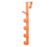 ANKROYU Crochet de porte porte-manteau robuste, gain de place, organisateur de cintre polyvalent pour chambre à coucher, placard, entrée, solution de rangement en plastique blanc s (Orange)