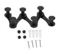 ANKROYU Crochet de suspension murale pliable Rack de manteau réglable Hangage en tissu multi-fonctionnal pour salon salle de bain alliage en aluminium PP Matériau 6 crochets (Noir)