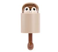 ANKROYU Crochet mural en forme d'écureuil, adhésif en forme d'animal, porte-clés pour salle de bain, cuisine, chambre à coucher, plastique ABS, 2,1 x 3,1 pouces, sans perçage, supp (Brun)