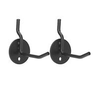 ANKROYU Crochets de panneau perforé robustes 2 pièces crochets de montage mural en métal pour camping barbecue organisation de garage crochets de rangement en fer avec finition bri (Noire)