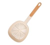 ANKROYU Cuillère à écumoire professionnelle en nylon, cuillère à passoire de grande capacité avec trous de drainage pour la cuisson des pâtes, des boulettes, de la soupe et de la f (Orange)