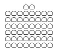 ANKROYU D Rings Metal Buckles Strong Electroplating Anti Sewing Rings for DIY Wallets Key Chains Dog Collars 50PCS Gold Silver Gray (Argent noir)