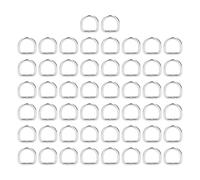ANKROYU D Rings Metal Buckles Strong Electroplating Anti Sewing Rings for DIY Wallets Key Chains Dog Collars 50PCS Gold Silver Gray (Argent)