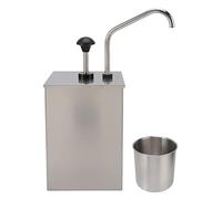 ANKROYU Distributeur de pompe à sauce soja robuste de 4 L, distributeur de condiments en acier inoxydable de qualité commerciale, pompe à sirop à pression manuelle pour restaurants